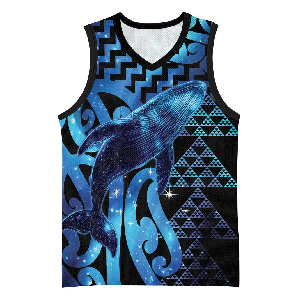 Humpback Whale Matariki New Zealand Basketball Jersey NZ Maori Paikea Poutama Luxury Blue