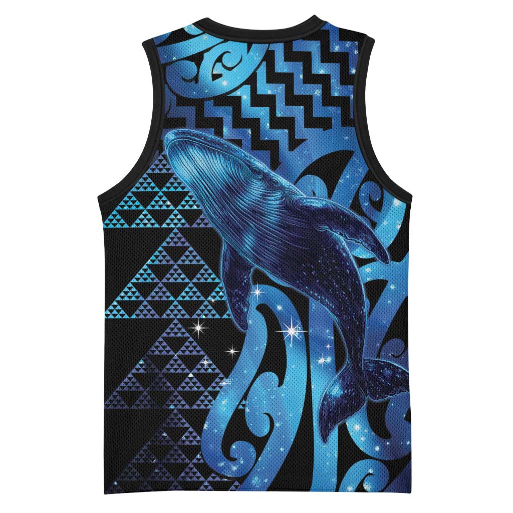 Humpback Whale Matariki New Zealand Basketball Jersey NZ Maori Paikea Poutama Luxury Blue