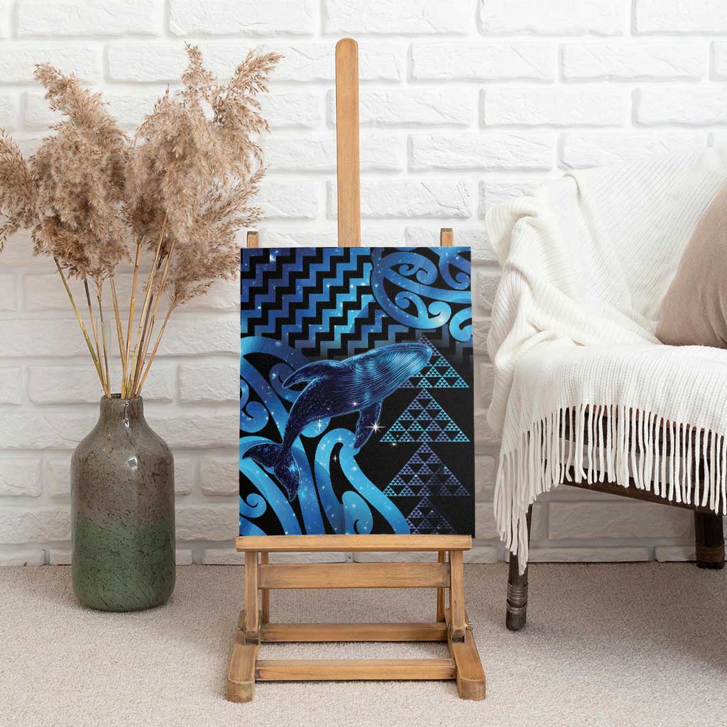 Humpback Whale Matariki New Zealand Canvas Wall Art NZ Maori Paikea Poutama Luxury Blue