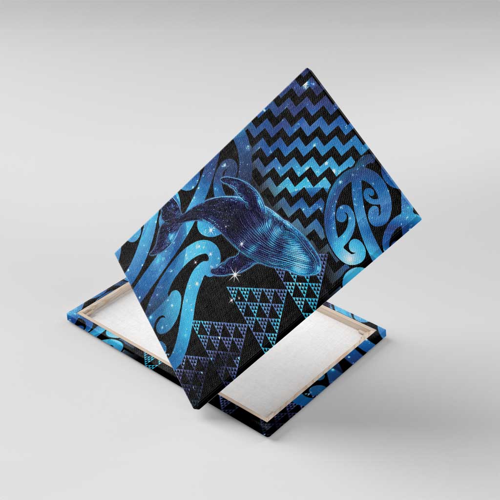Humpback Whale Matariki New Zealand Canvas Wall Art NZ Maori Paikea Poutama Luxury Blue