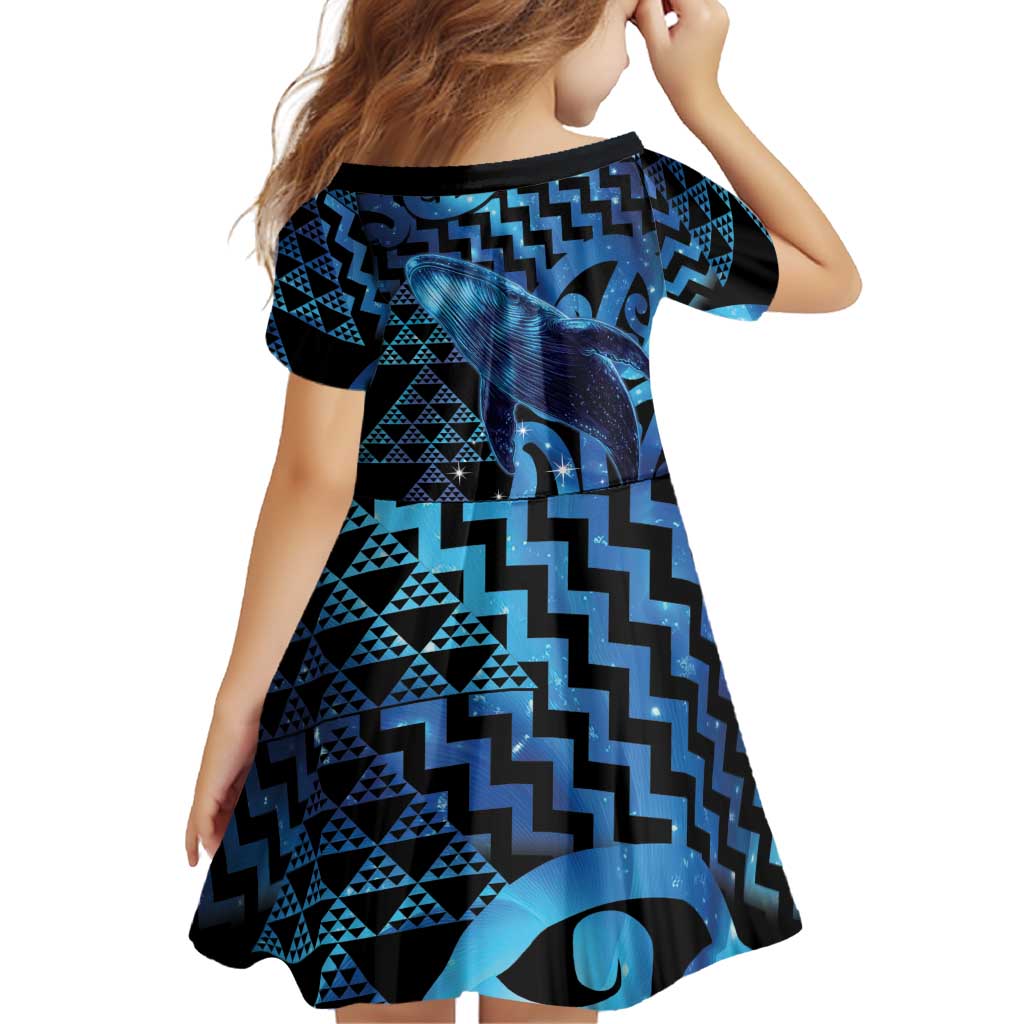 Humpback Whale Matariki New Zealand Family Matching Tank Maxi Dress and Hawaiian Shirt NZ Maori Paikea Poutama Luxury Blue