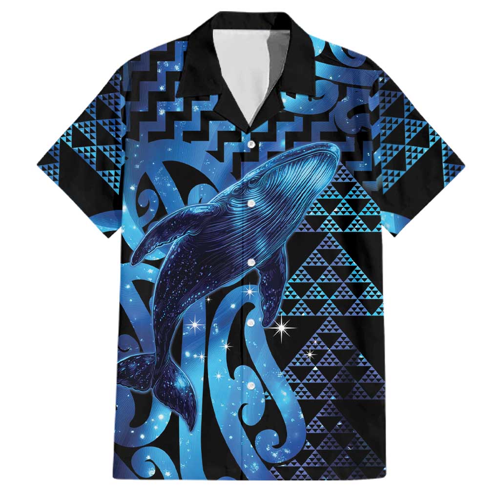 Humpback Whale Matariki New Zealand Family Matching Tank Maxi Dress and Hawaiian Shirt NZ Maori Paikea Poutama Luxury Blue