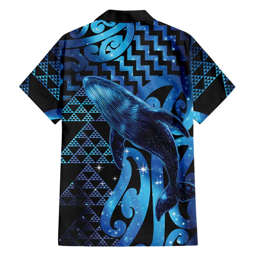 Humpback Whale Matariki New Zealand Family Matching Tank Maxi Dress and Hawaiian Shirt NZ Maori Paikea Poutama Luxury Blue
