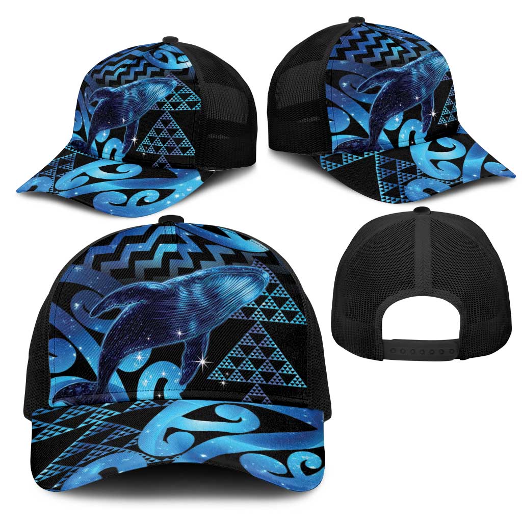 Humpback Whale Matariki New Zealand Mesh Trucker Cap NZ Maori Paikea Poutama Luxury Blue LT14 - Polynesian Pride