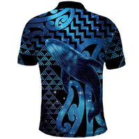 Humpback Whale Matariki New Zealand Polo Shirt NZ Maori Paikea Poutama Luxury Blue