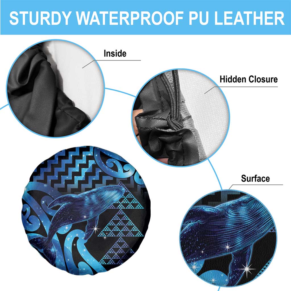 Humpback Whale Matariki New Zealand Spare Tire Cover NZ Maori Paikea Poutama Luxury Blue