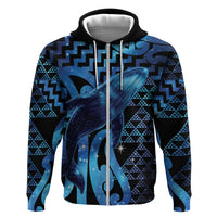 Humpback Whale Matariki New Zealand Zip Hoodie NZ Maori Paikea Poutama Luxury Blue LT14 Zip Hoodie Blue - Polynesian Pride
