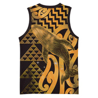 Humpback Whale Matariki New Zealand Basketball Jersey NZ Maori Paikea Poutama Luxury Gold