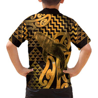 Humpback Whale Matariki New Zealand Family Matching Tank Maxi Dress and Hawaiian Shirt NZ Maori Paikea Poutama Luxury Gold