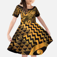 Humpback Whale Matariki New Zealand Family Matching Tank Maxi Dress and Hawaiian Shirt NZ Maori Paikea Poutama Luxury Gold
