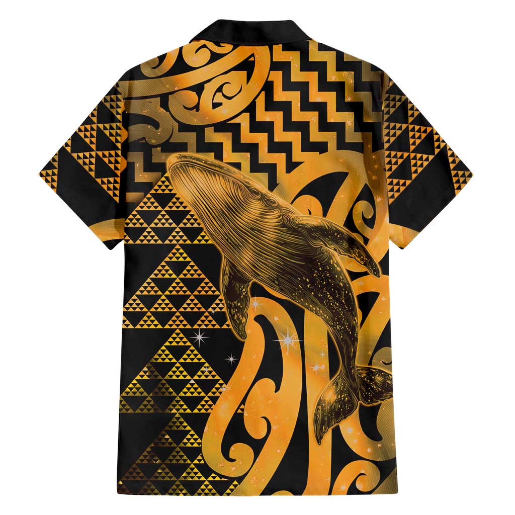 Humpback Whale Matariki New Zealand Family Matching Tank Maxi Dress and Hawaiian Shirt NZ Maori Paikea Poutama Luxury Gold