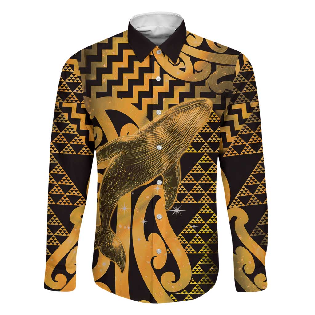 Humpback Whale Matariki New Zealand Family Matching Tank Maxi Dress and Hawaiian Shirt NZ Maori Paikea Poutama Luxury Gold