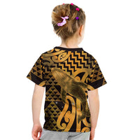 Humpback Whale Matariki New Zealand Kid T Shirt NZ Maori Paikea Poutama Luxury Gold