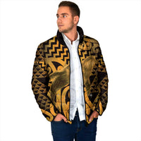 Humpback Whale Matariki New Zealand Padded Jacket NZ Maori Paikea Poutama Luxury Gold