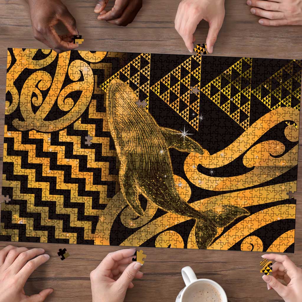 Humpback Whale Matariki New Zealand Puzzle NZ Maori Paikea Poutama Luxury Gold