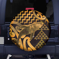Humpback Whale Matariki New Zealand Spare Tire Cover NZ Maori Paikea Poutama Luxury Gold LT14 No hole Gold - Polynesian Pride