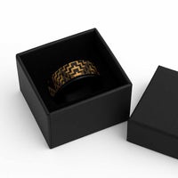 Humpback Whale Matariki New Zealand Spinner Ring NZ Maori Paikea Poutama Luxury Gold LT14 - Polynesian Pride