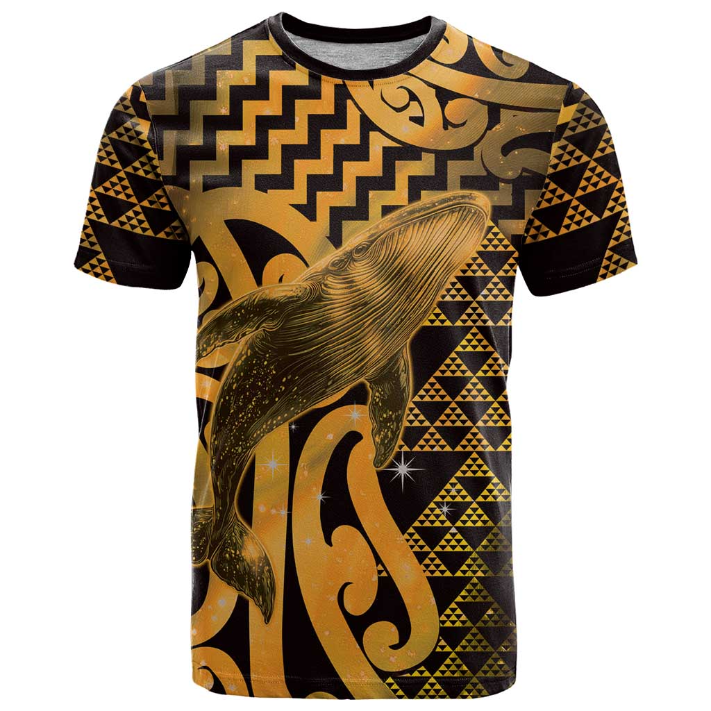 Humpback Whale Matariki New Zealand T Shirt NZ Maori Paikea Poutama Luxury Gold