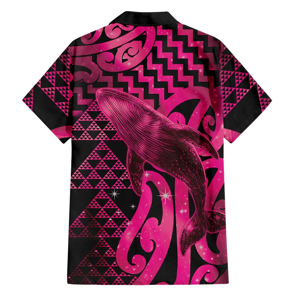 Humpback Whale Matariki New Zealand Family Matching Summer Maxi Dress and Hawaiian Shirt NZ Maori Paikea Poutama Luxury Pink