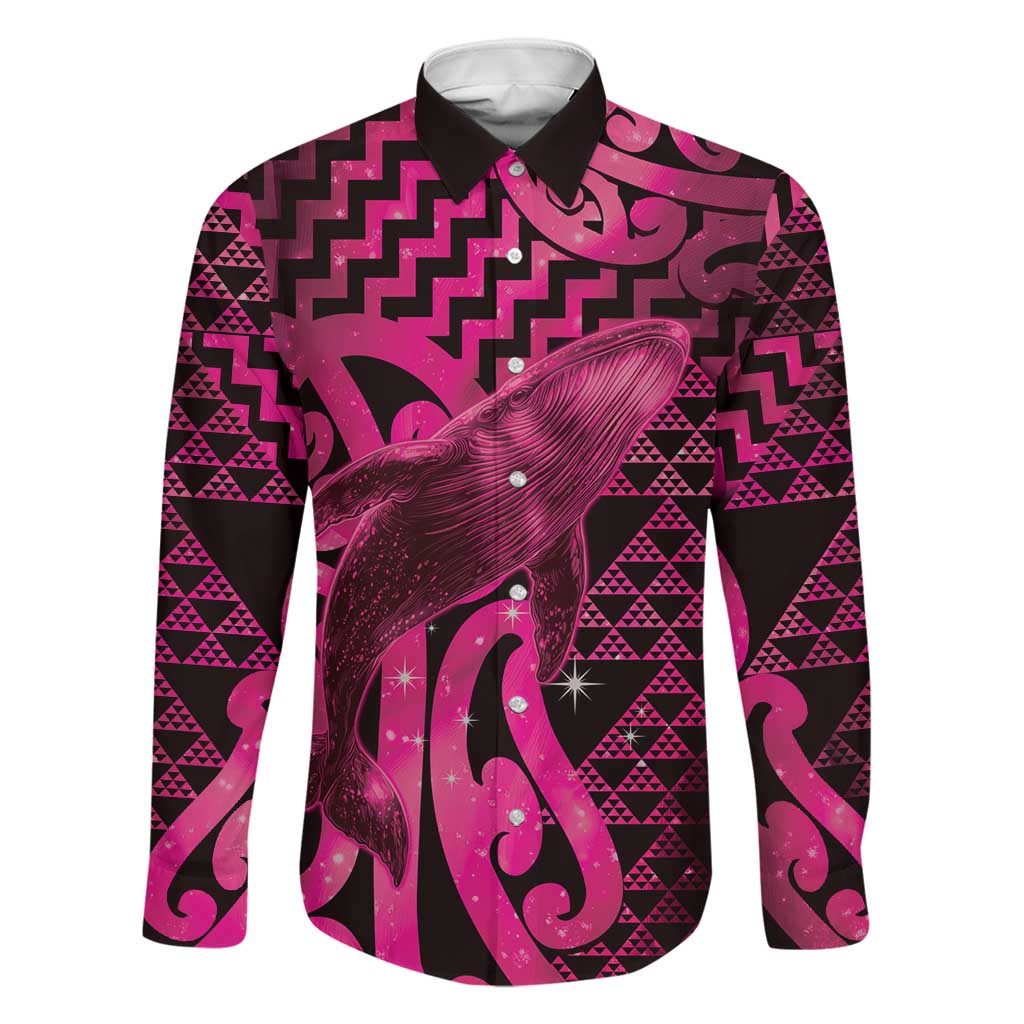 Humpback Whale Matariki New Zealand Family Matching Summer Maxi Dress and Hawaiian Shirt NZ Maori Paikea Poutama Luxury Pink