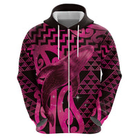 Humpback Whale Matariki New Zealand Hoodie NZ Maori Paikea Poutama Luxury Pink