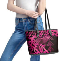 Humpback Whale Matariki New Zealand Leather Tote Bag NZ Maori Paikea Poutama Luxury Pink