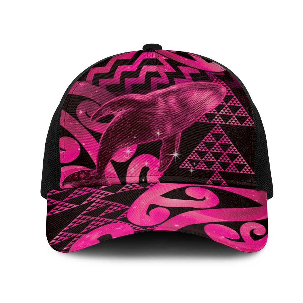 Humpback Whale Matariki New Zealand Mesh Trucker Cap NZ Maori Paikea Poutama Luxury Pink