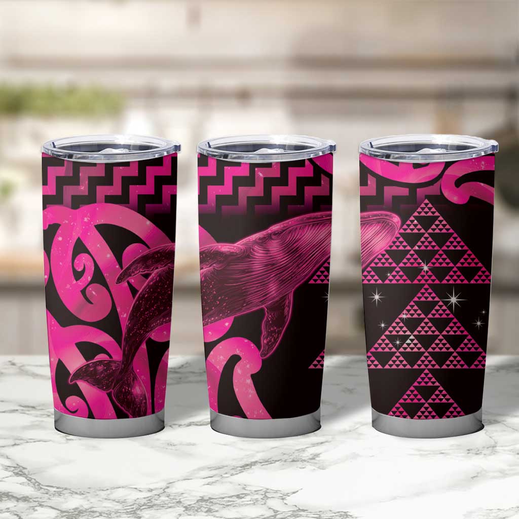 Humpback Whale Matariki New Zealand Tumbler Cup NZ Maori Paikea Poutama Luxury Pink