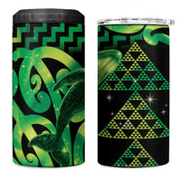 Humpback Whale Matariki New Zealand 4 in 1 Can Cooler Tumbler NZ Maori Paikea Poutama Luxury Green