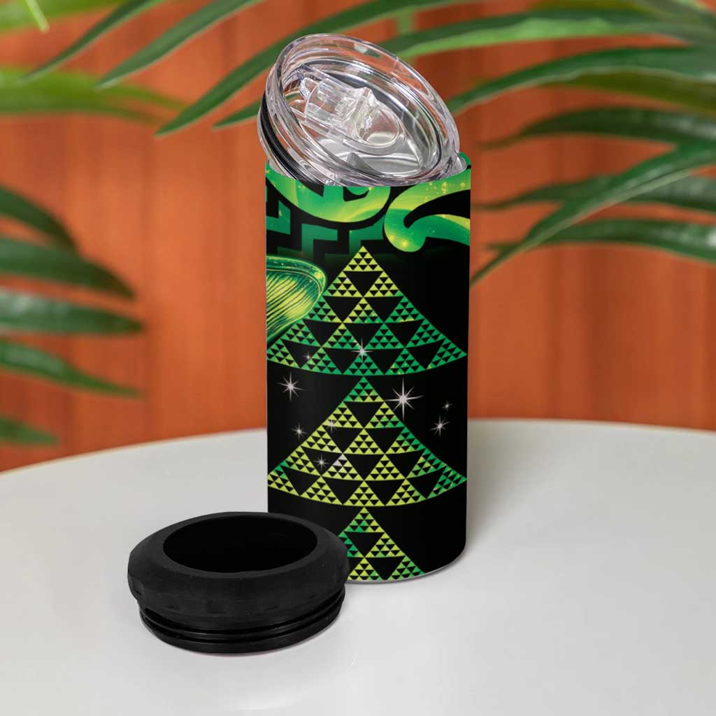 Humpback Whale Matariki New Zealand 4 in 1 Can Cooler Tumbler NZ Maori Paikea Poutama Luxury Green