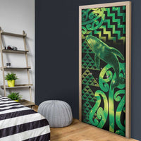 Humpback Whale Matariki New Zealand Door Cover NZ Maori Paikea Poutama Luxury Green
