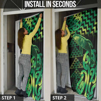 Humpback Whale Matariki New Zealand Door Cover NZ Maori Paikea Poutama Luxury Green