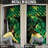 Humpback Whale Matariki New Zealand Door Cover NZ Maori Paikea Poutama Luxury Green