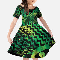 Humpback Whale Matariki New Zealand Family Matching Tank Maxi Dress and Hawaiian Shirt NZ Maori Paikea Poutama Luxury Green