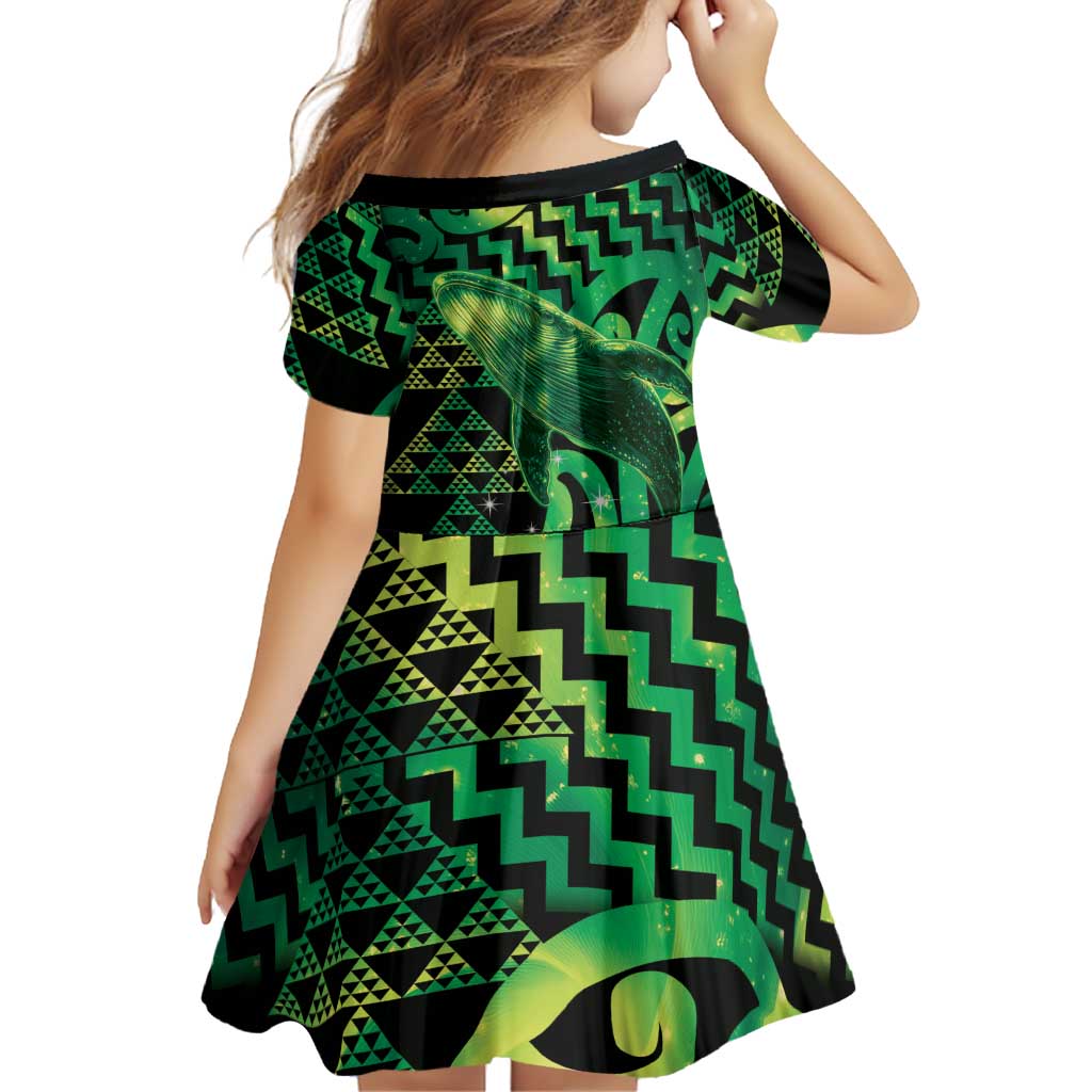 Humpback Whale Matariki New Zealand Family Matching Tank Maxi Dress and Hawaiian Shirt NZ Maori Paikea Poutama Luxury Green