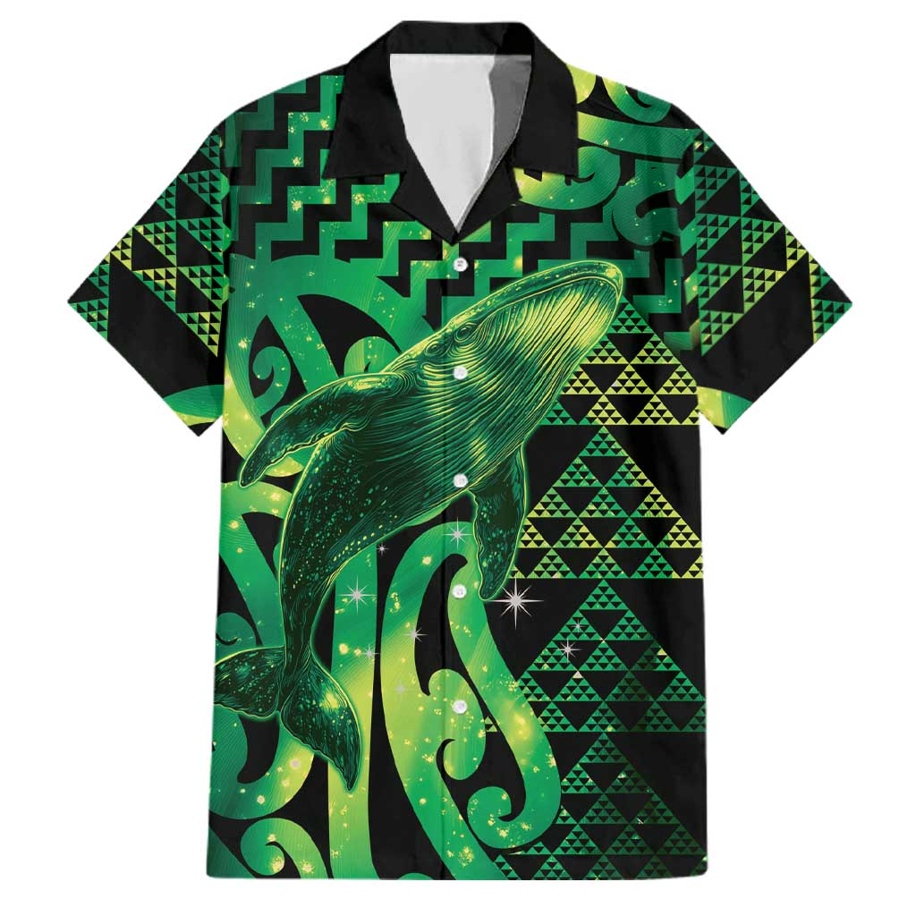 Humpback Whale Matariki New Zealand Family Matching Tank Maxi Dress and Hawaiian Shirt NZ Maori Paikea Poutama Luxury Green