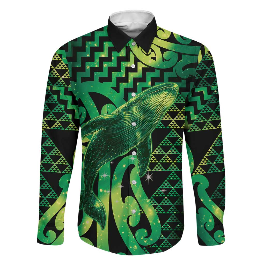 Humpback Whale Matariki New Zealand Family Matching Tank Maxi Dress and Hawaiian Shirt NZ Maori Paikea Poutama Luxury Green