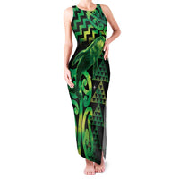 Humpback Whale Matariki New Zealand Family Matching Tank Maxi Dress and Hawaiian Shirt NZ Maori Paikea Poutama Luxury Green