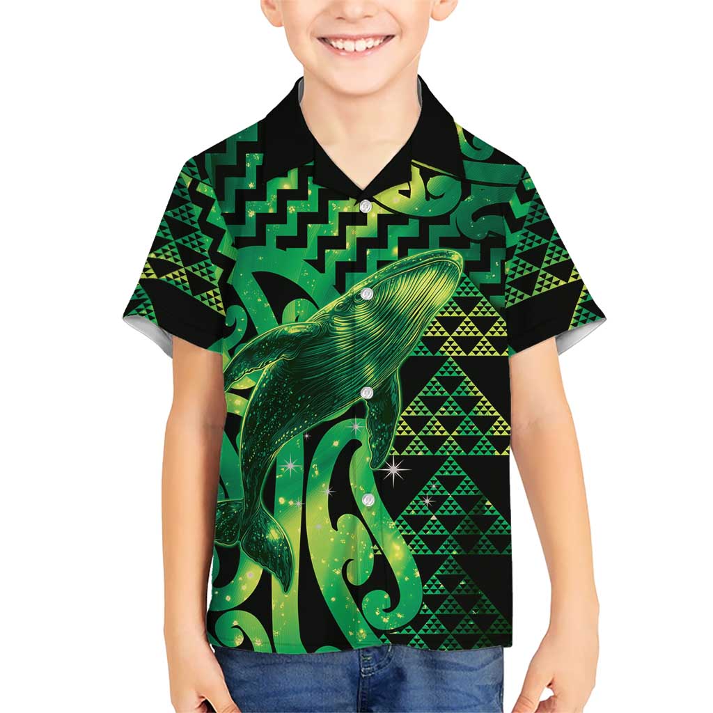 Humpback Whale Matariki New Zealand Family Matching Tank Maxi Dress and Hawaiian Shirt NZ Maori Paikea Poutama Luxury Green