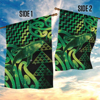 Humpback Whale Matariki New Zealand Garden Flag NZ Maori Paikea Poutama Luxury Green