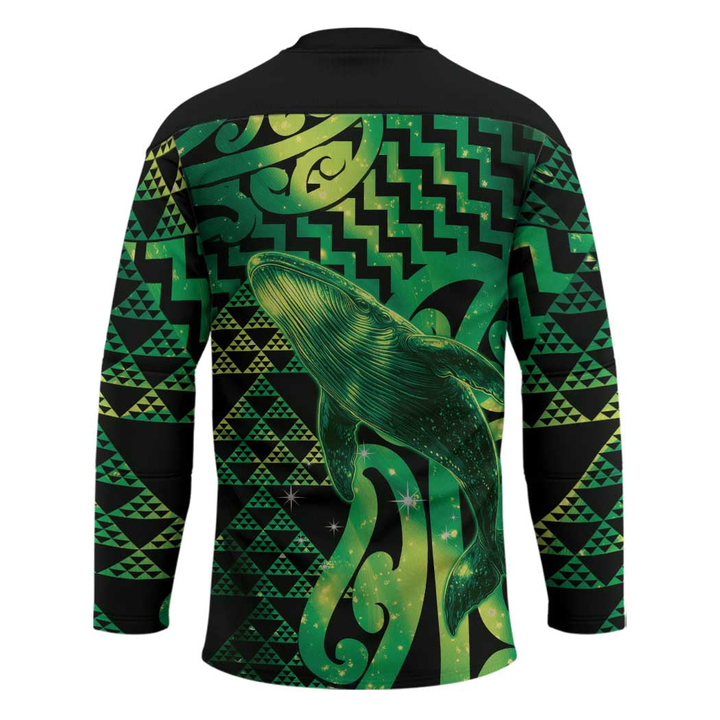 Humpback Whale Matariki New Zealand Hockey Jersey NZ Maori Paikea Poutama Luxury Green