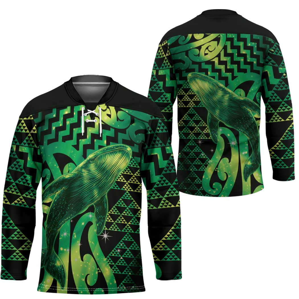 Humpback Whale Matariki New Zealand Hockey Jersey NZ Maori Paikea Poutama Luxury Green