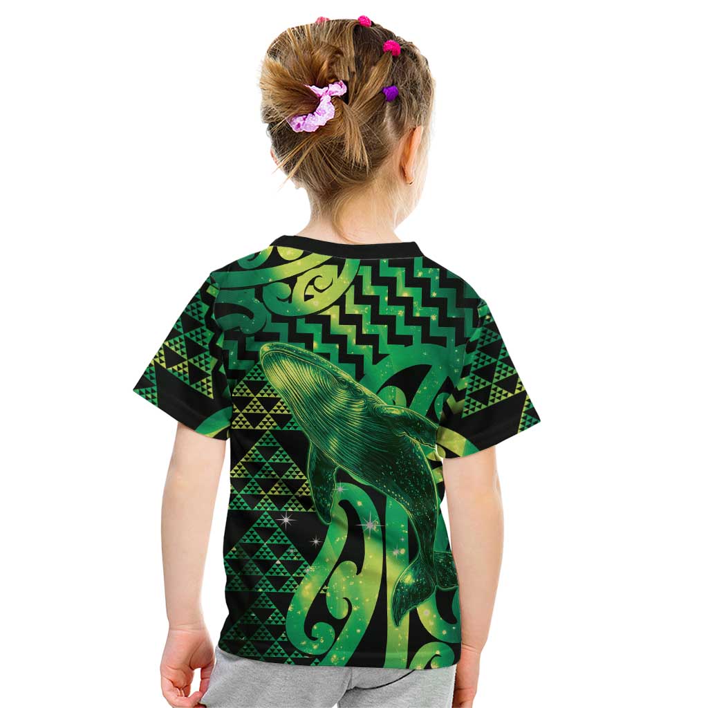 Humpback Whale Matariki New Zealand Kid T Shirt NZ Maori Paikea Poutama Luxury Green
