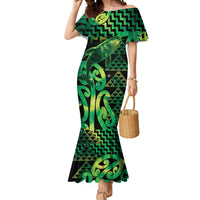 Humpback Whale Matariki New Zealand Mermaid Dress NZ Maori Paikea Poutama Luxury Green