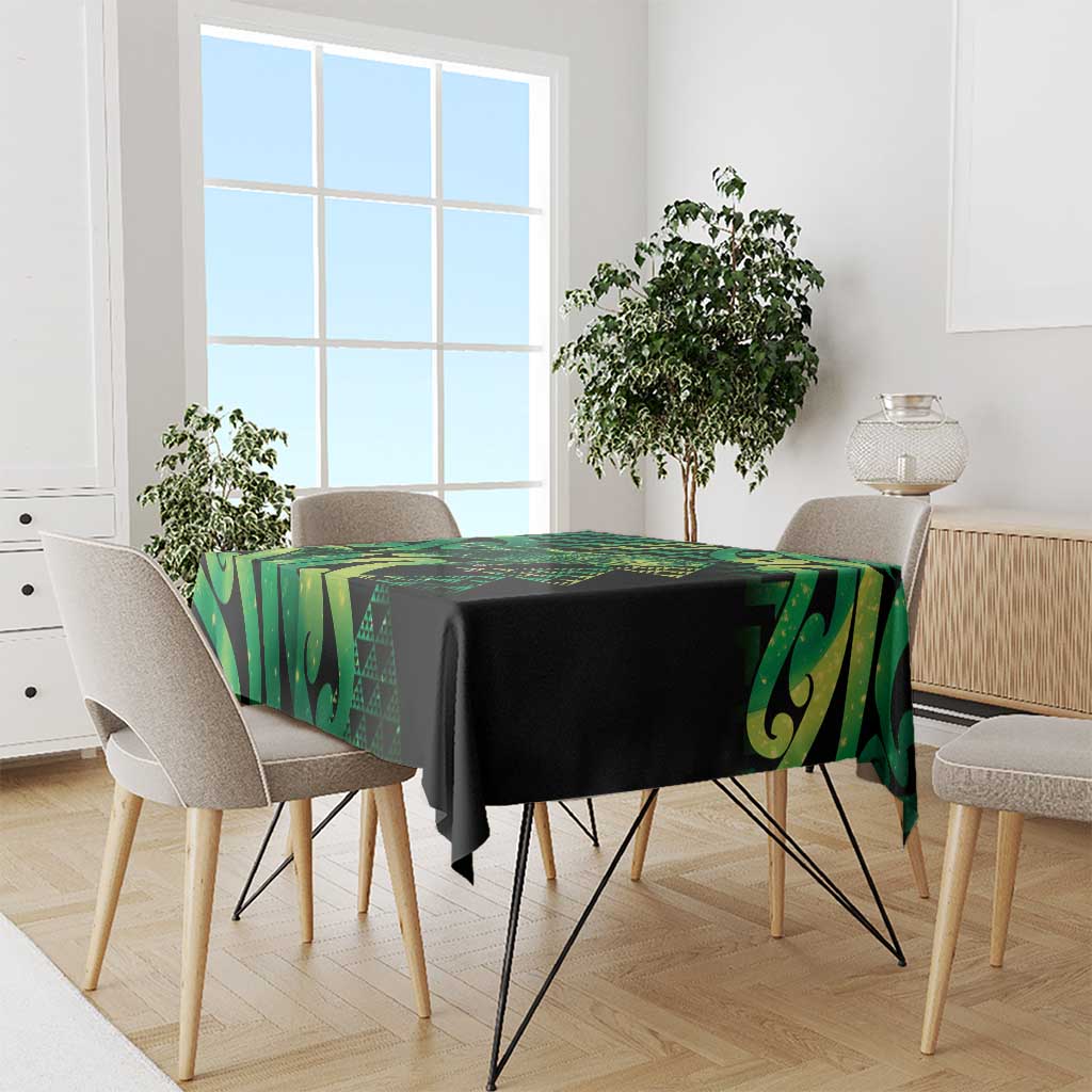 Humpback Whale Matariki New Zealand Tablecloth NZ Maori Paikea Poutama Luxury Green LT14 - Polynesian Pride