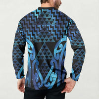 Taniko Motifs Matariki New Zealand Button Sweatshirt NZ Niho Taniwha Poutama LT14 - Polynesian Pride