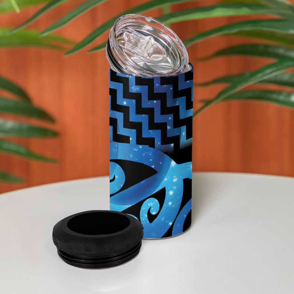Taniko Motifs Matariki New Zealand 4 in 1 Can Cooler Tumbler NZ Niho Taniwha Poutama