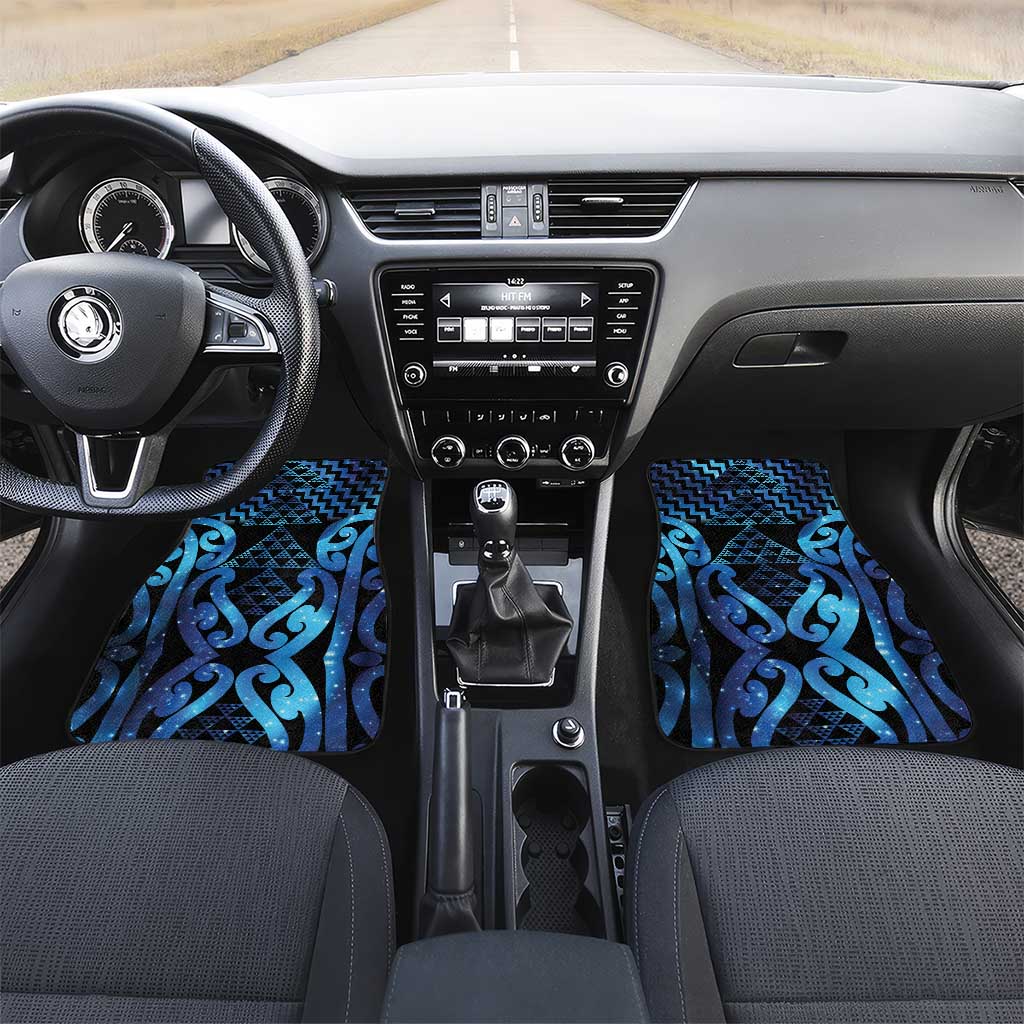 Taniko Motifs Matariki New Zealand Car Mats NZ Niho Taniwha Poutama LT14 Set 2pcs - Front Blue - Polynesian Pride