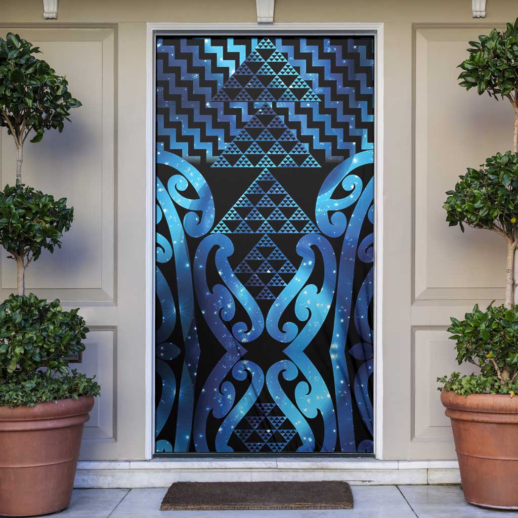 Taniko Motifs Matariki New Zealand Door Cover NZ Niho Taniwha Poutama