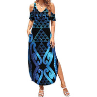 Taniko Motifs Matariki New Zealand Family Matching Summer Maxi Dress and Hawaiian Shirt NZ Niho Taniwha Poutama